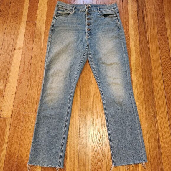 Mother Pixie Dazzler High Rise Straight Leg Ankle Jeans, "Shoot to Thrill" Sz 31 - Picture 3 of 14